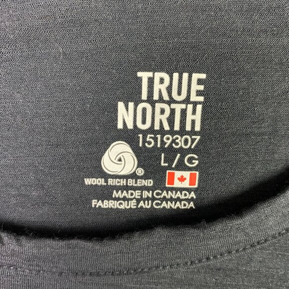 True North Merino Wool Blend Shirt Men's Large Gray Base Layer Hiking Outdoor - Picture 4 of 8